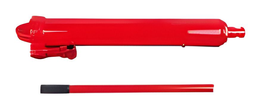 Long ram hydraulic jack with built-in pump and separate handle, red – JackMaker long ram jack range
