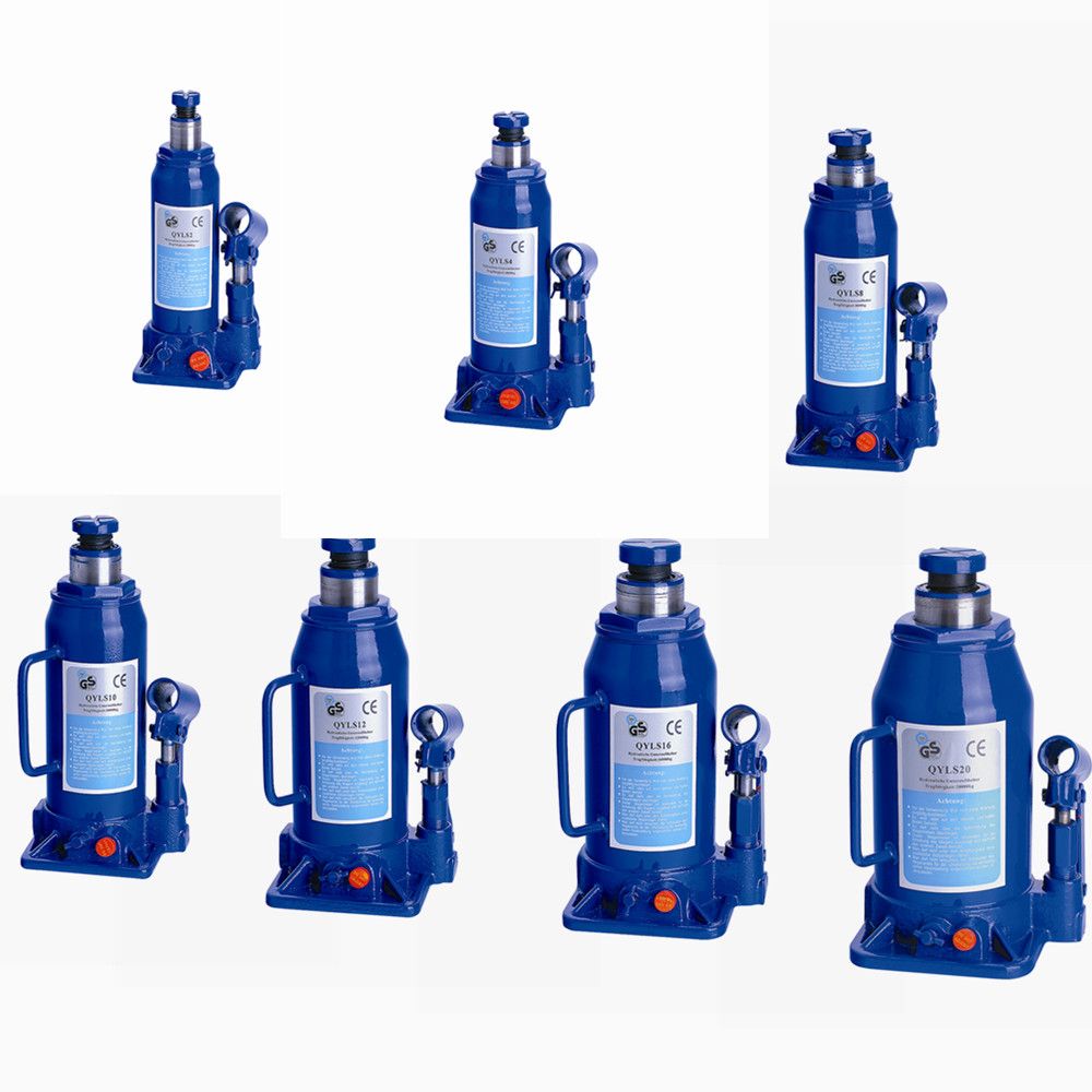JackMaker hydraulic bottle jacks 2–20 ton, T204a series in blue – product lineup