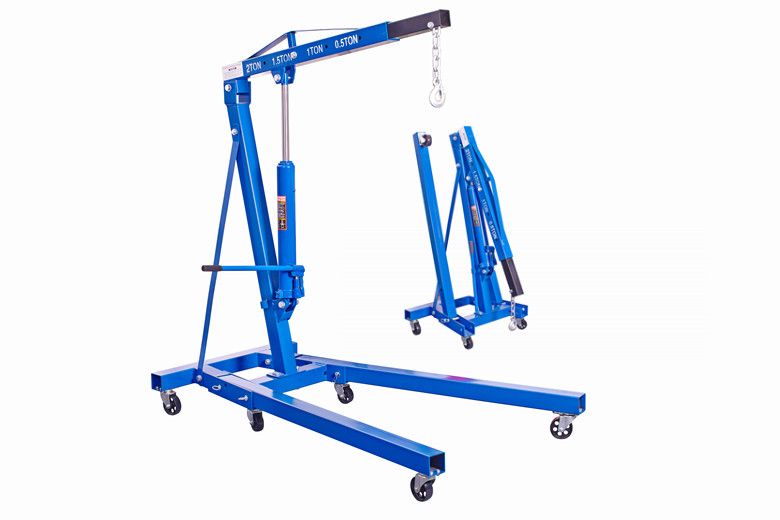 Folding hydraulic engine cranes T62201 / T62202, red and blue – lineup